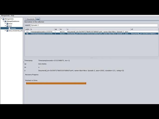 NoSQL-Undo Recovery Example