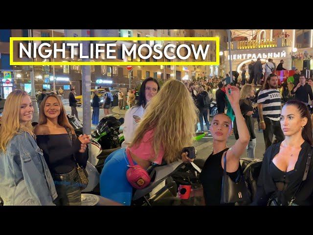 Crazy NIGHTLIFE IN RUSSIA 2024 after midnight. LUXURY GIRLS. Moscow Walk Streets - 4K HDR