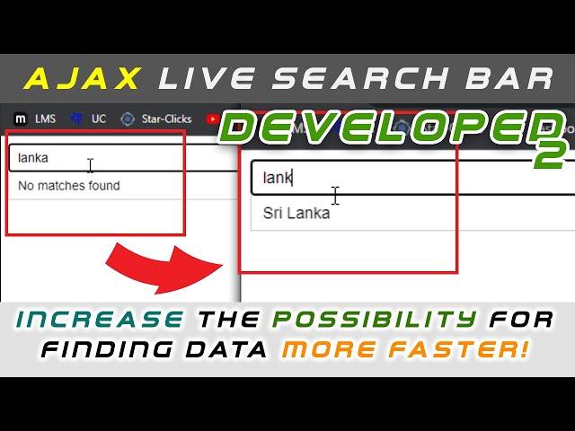 Developed: Live Search using Ajax and PHP MySQL