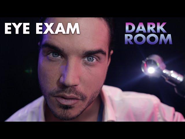 ASMR Dark Room Eye Exam | Lens 1 or 2? Ophthalmoscope Light Triggers - Eye Doctor/Optician Role Play