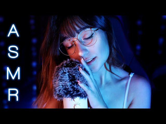 ASMR | Super Slow Countdown  Close Whispers & Mic Brushing (low light)