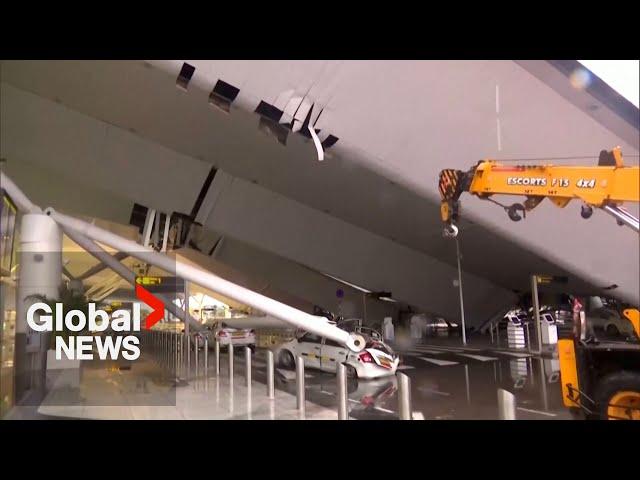 India floods: Heavy rains collapse New Delhi airport roof, cause traffic chaos