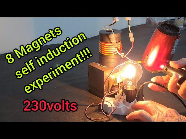 Amazing self induction experiment - 8 magnets!