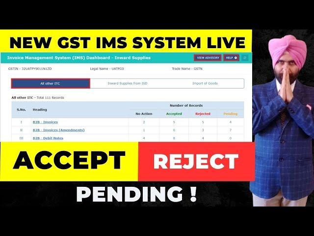 NEW LIVE GST INVOICE MANAGEMENT SYSTEM I IMS ON GST PORTAL I  GSTR 2B I GSTR 3B FILING I from oct 24