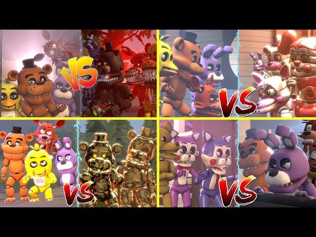 Five Nights at Freddy's VS Animatronics Fight Series Compilation