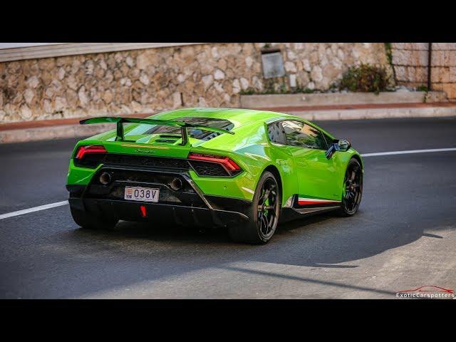 2x Lamborghini Huracan LP640-4 Performante driving in Monaco !