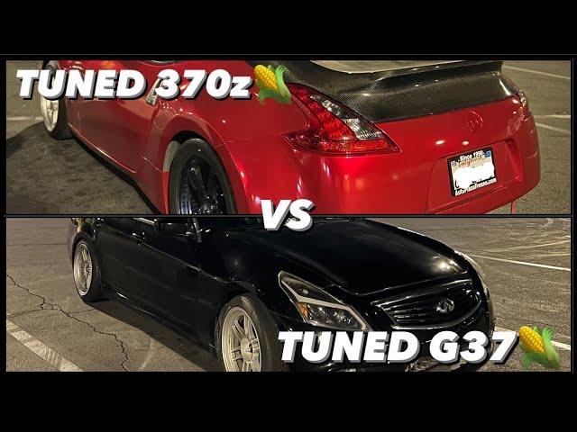 TUNED 370z VS TUNED G37 MONEY RUN! CRAZY DRAMA!!!