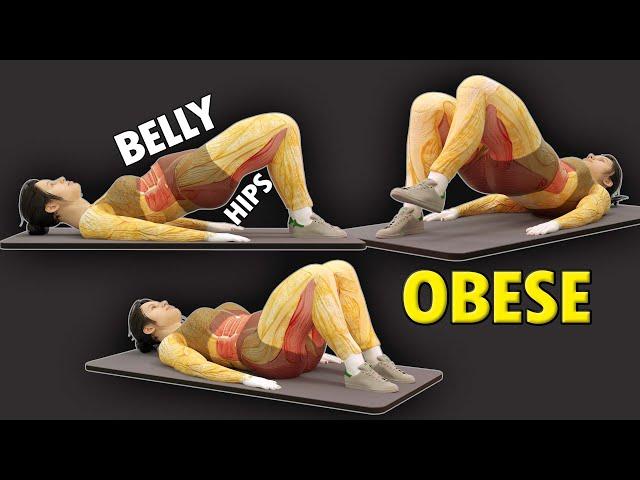 LOWER BELLY FAT + HIP FAT | LOSE FAT | OBESE WORKOUT