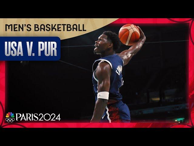 Team USA DISMANTLES Puerto Rico in final men's basketball group game | Paris Olympics | NBC Sports