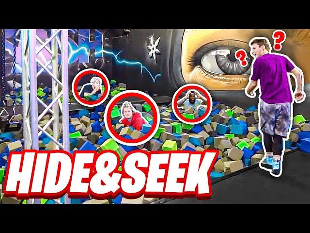 INSANE HIDE AND SEEK IN TRAMPOLINE PARK!