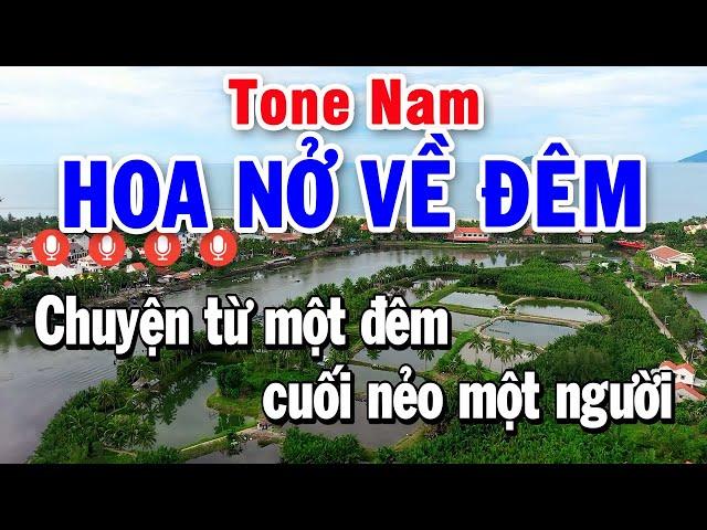 KARAOKE HOA NỞ VỀ ĐÊM TONE NAM | HIẾU TRÌNH ORGAN