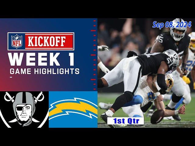 Las Vegas Raiders vs Los Angeles Chargers WEEK 1 FULL GAME 1st-Qtr Sep 08, 2024 | NFL KickOff 2024