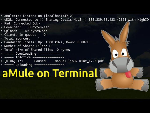 amulecmd - Command Line aMule eD2k and Kademlia P2P Client - Linux CLI