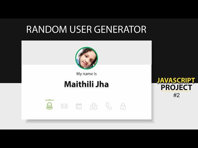 Build a Javascript Random User Generator / Random User Generator / JavaScript fetch api