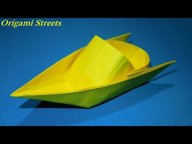 Как сделать катер из бумаги. Оригами катер из бумаги. Origami boat