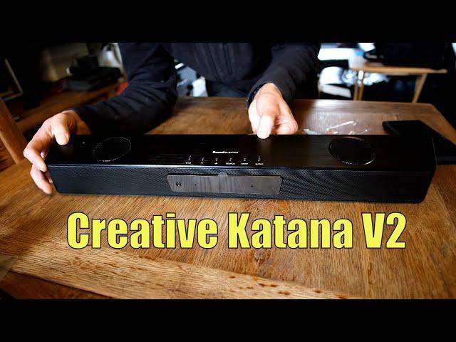 Creative Katana V2  Unboxing, Setup, Dimensions, Tests on TV, Music and Movies