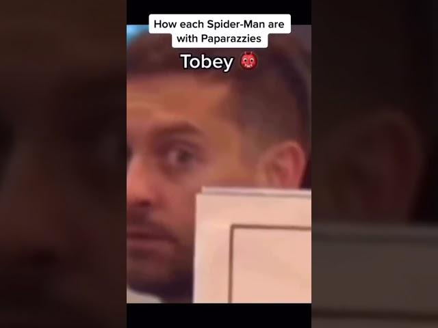 how each spider man are with paparazzies  #shorts #tobeymaguire #spiderman