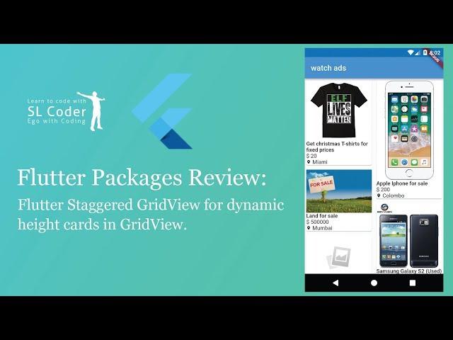 Flutter Staggered GridView package review using an classified ad grid example