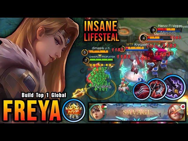 1 vs 5 SAVAGE!! Freya New Offlane Build Insane LifeSteal (AUTOWIN) - Build Top 1 Global Freya ~ MLBB