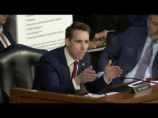 Senator Hawley Tears Into Mayorkas For “CBP One” App Created For Illegal Immigrants