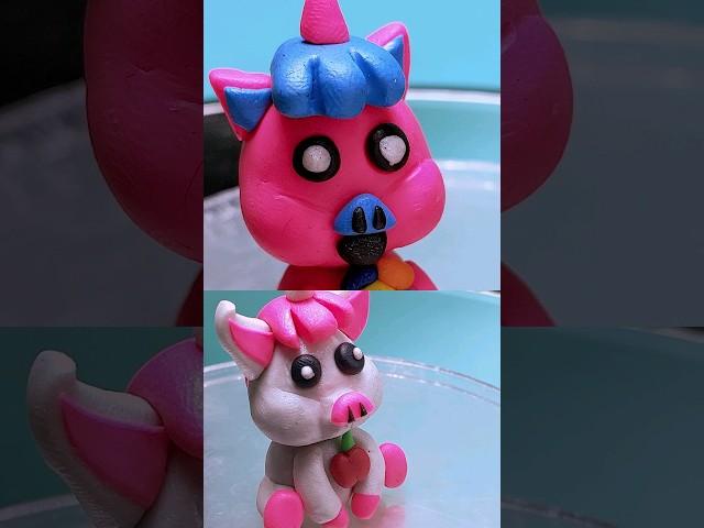 WHO IS THE CUTEST CRAFTYCORN X PICKY PIGGY ? #clay #zoonomaly #shorts #sculpting #plasticine