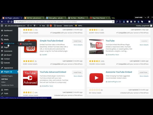 How to create YouTube gallery using wordpress plugin to your website.