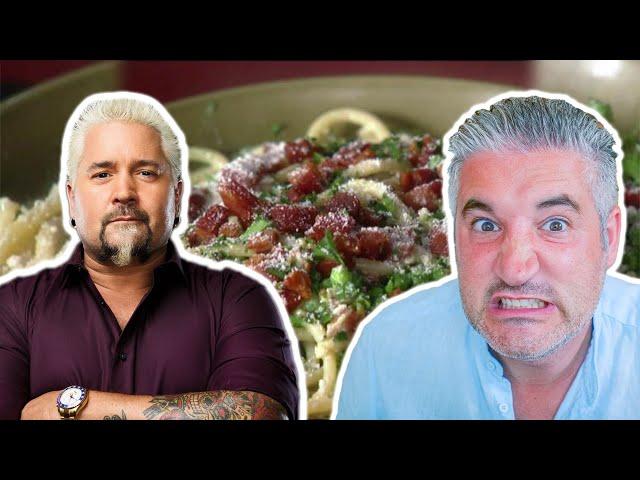 Italian Chef Reacts to SPAGHETTI alla CARBONARA by Guy Fieri