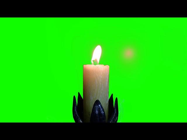 4K Green Screen Free - High Quality BURNING CANDLE