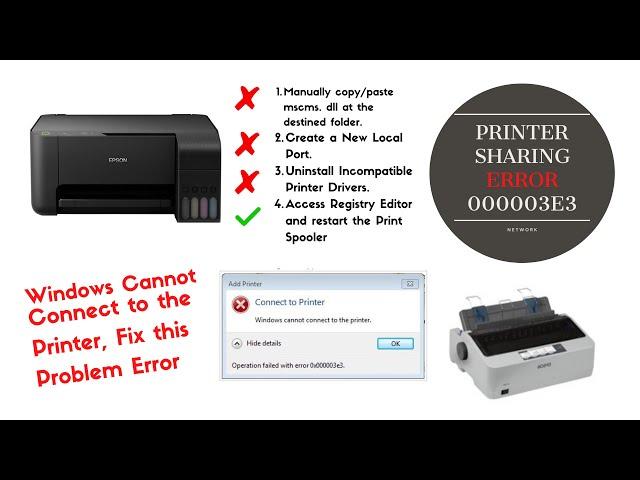 Cannot Connect to printer sharing 0x00003e3  | How Can I Fix Printer Error 0x000003e3 ?