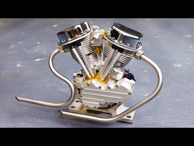 Mini Harley Davidson Panhead Engine (Sounds Like the Real Thing)