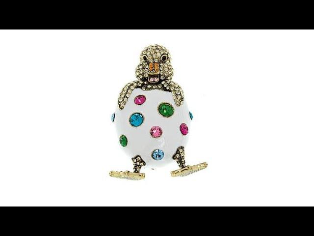 Heidi Daus "Prima EggArina" Crystal and Enamel Pin