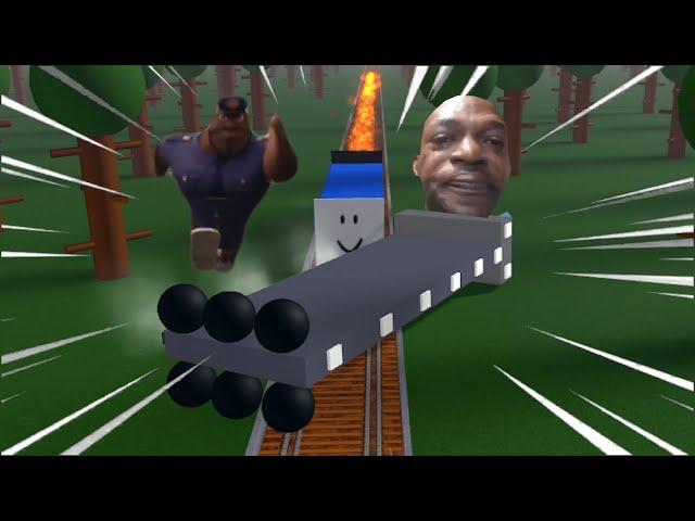 ROBLOX Train Destroys Car!