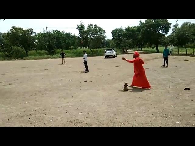 Sri Gavimath Mahaswamiji playing cricket with children Koppal