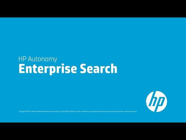 HP Enterprise Search - Harness the True Power of your Data through Conceptual Search