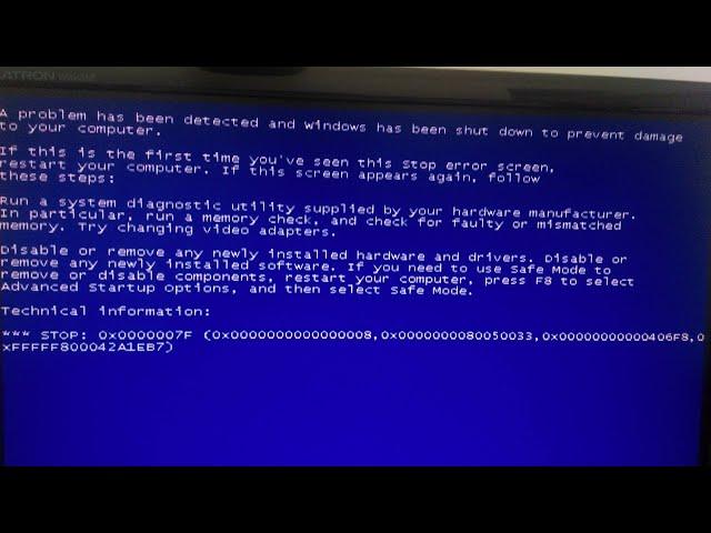 a problem has been detected and windows is shutting down to prevent damage to your computer