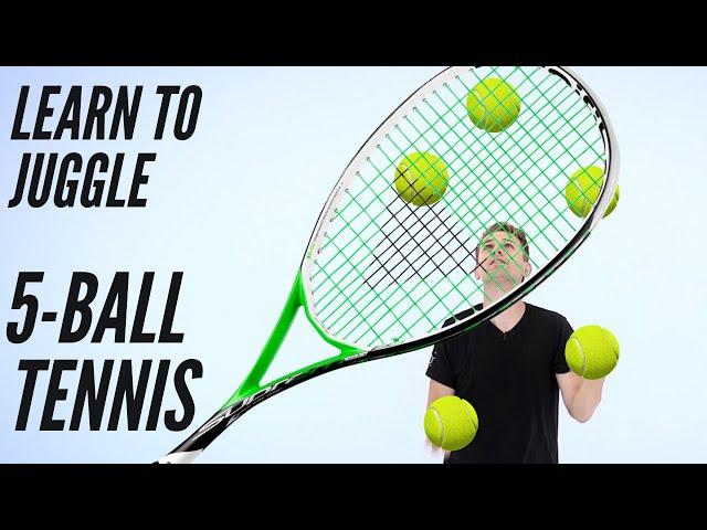 How to Juggle tutorial, Advantaged 5-ball Trick - Juggler's Tennis