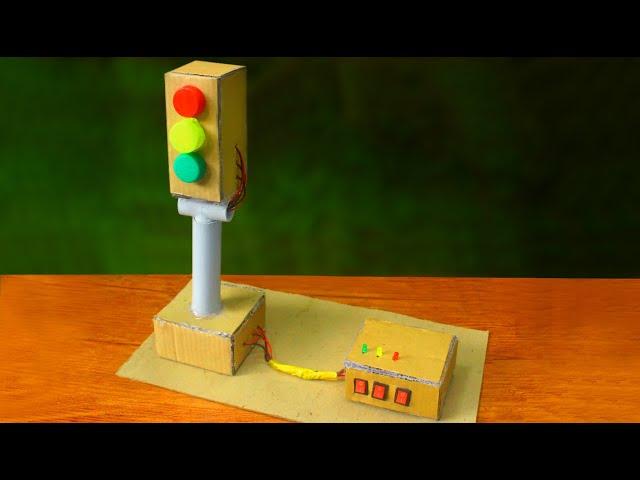 How to make Traffic light at home Showing on the model cardboard - Science Project - Traffic light