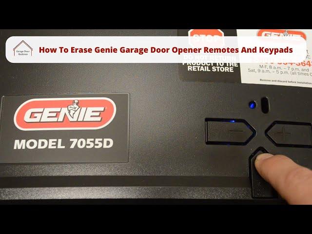 How To Erase Genie Garage Door Opener Remotes And Keypads