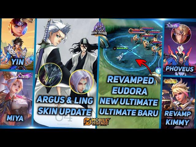 REVAMP EUDORA NEW ULTIMATE, ARGUS & LING NEW SKIN, PHOVEUS STAR, REVAMP KIMMY - MLBB UPCOMING SKIN