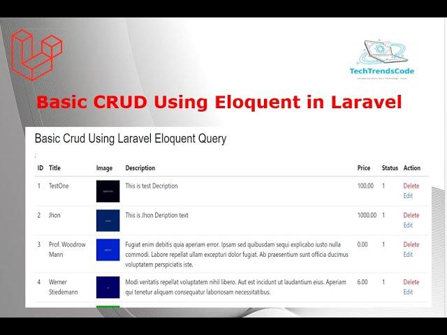 Laravel basic CRUD using Model & Eloquent (ORM)  PART -01