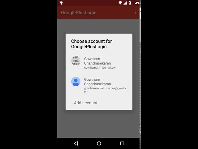 Android Login With Google Plus using Android Studio