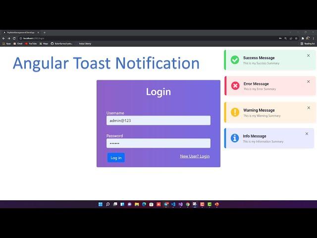 Toast Notification in Angular 13 | ng-angular-popup | Agular NPM Library | Angular Toast Tutorial |