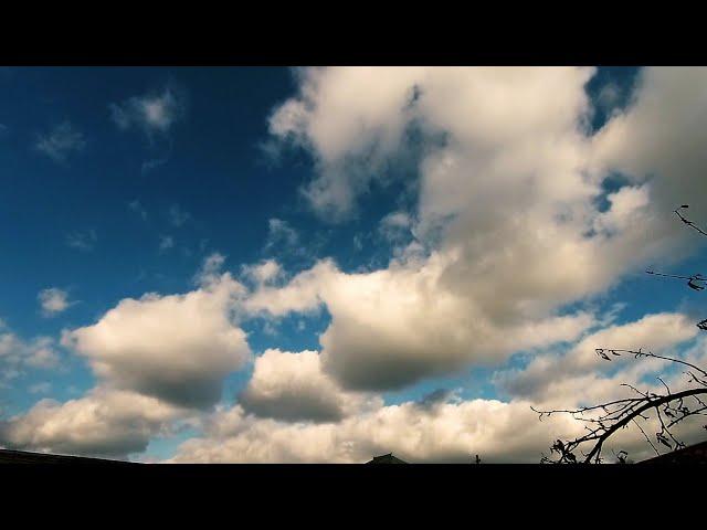 Deep Blue Sky Video Footage Clouds Moving Time Lapse Music HD 1080p60