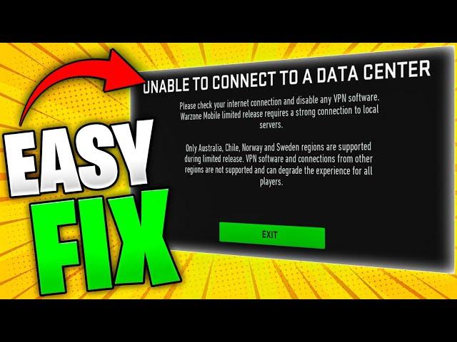 HOW TO FIX DATA CENTER ERROR in WARZONE MOBILE 2024