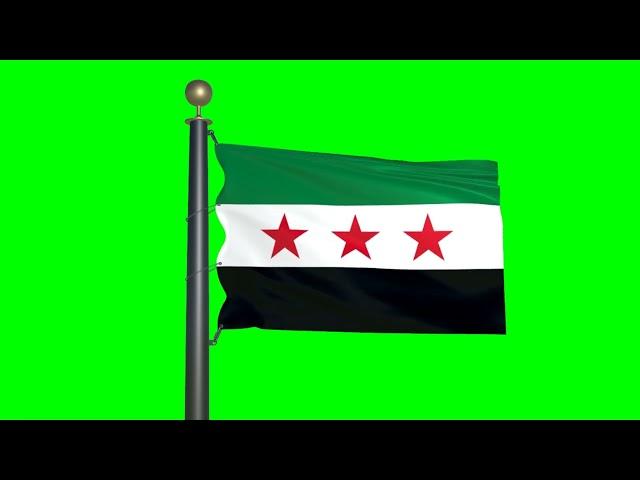 Flag of the Syrian revolution (green screen)