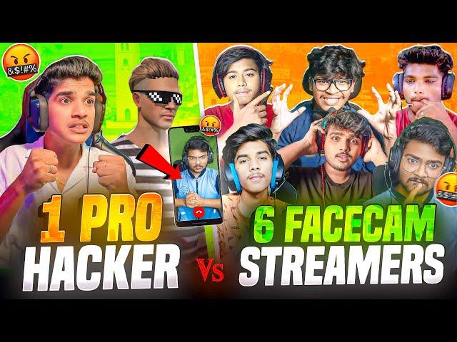 1 PRO HAKKER  VS  6 BOT STREAMERS | 1 VS 6 |  ANGRY ON ME | FREE FIRE IN TELUGU #dfg #freefire