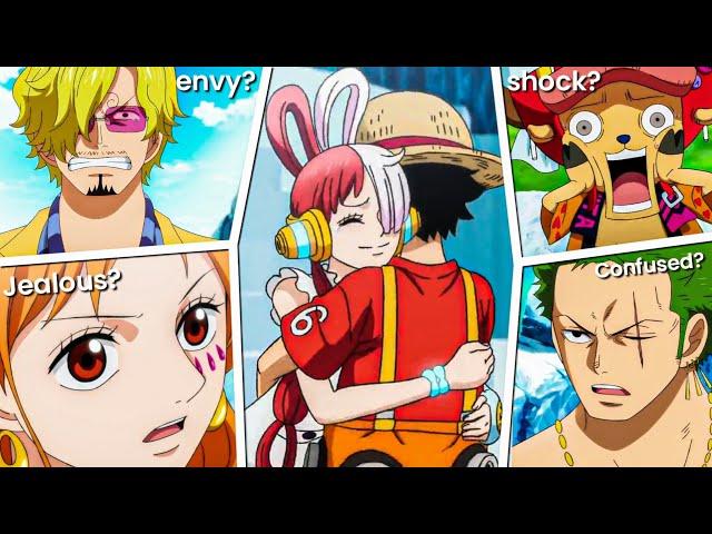 StrawHat Reaction Seeing Luffy & Uta Hugging | One Piece Movie Red