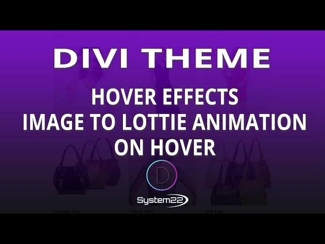 Divi Theme Hover Effects Image To Lottie Animation On Hover