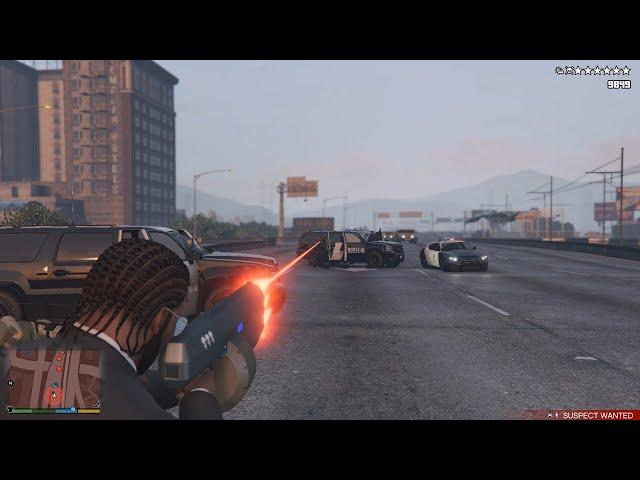 GTA V 6 Star Wanted Level Police Army Shootout + Escape(RDE 3.1.7 Expansion)