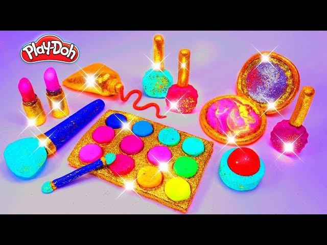 Play Doh Makeup Set How to Make Eyeshadow Lipstick  Nail Polish  with Play Doh Fun for Kids